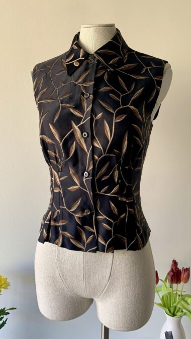 archives theory prada spring summer 1997 runway leaf blue top shirt vintage archive button up