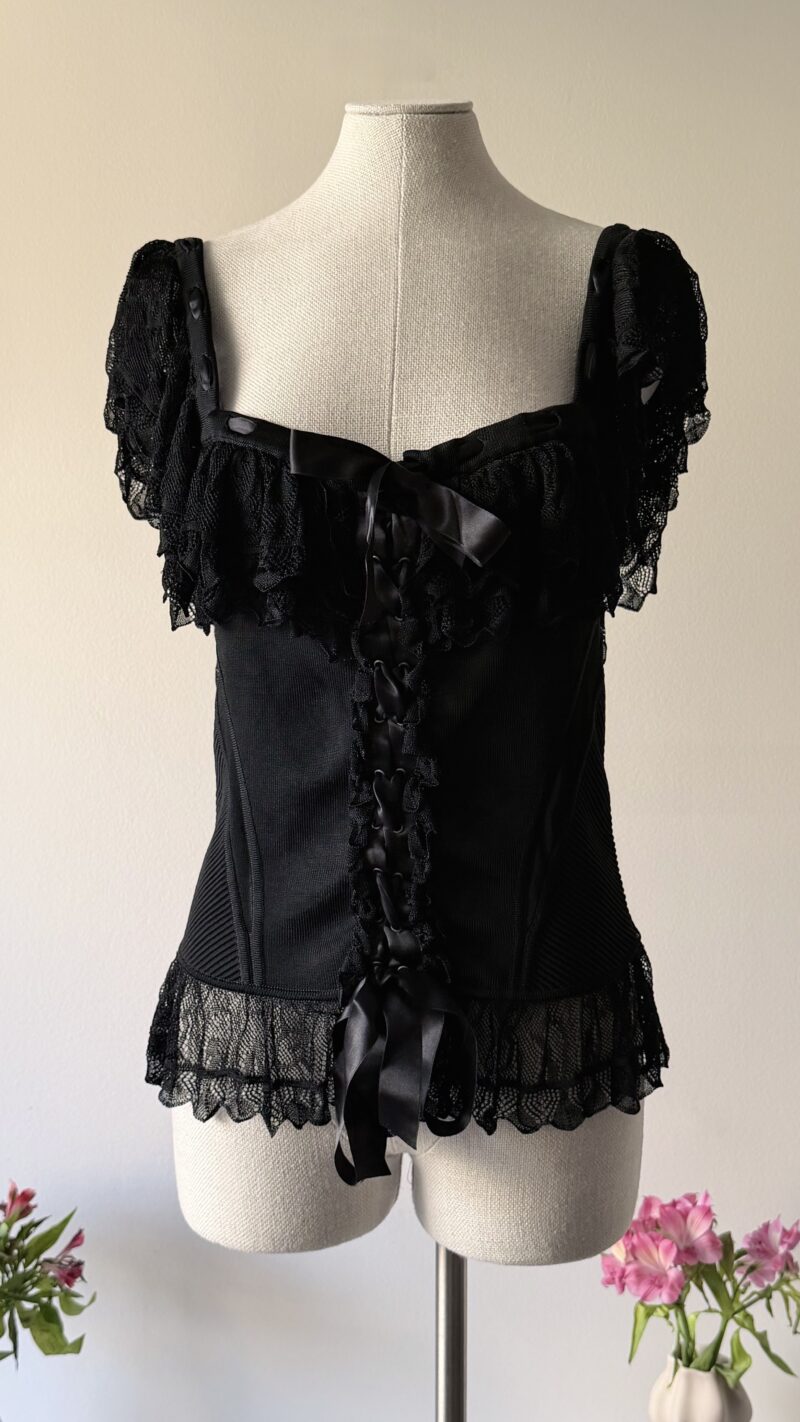 Valentino SS 2004 black corset top