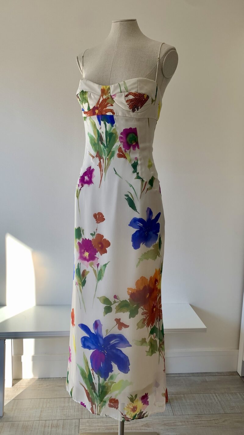 Dolce & Gabbana SS 2002 white floral maxi gown