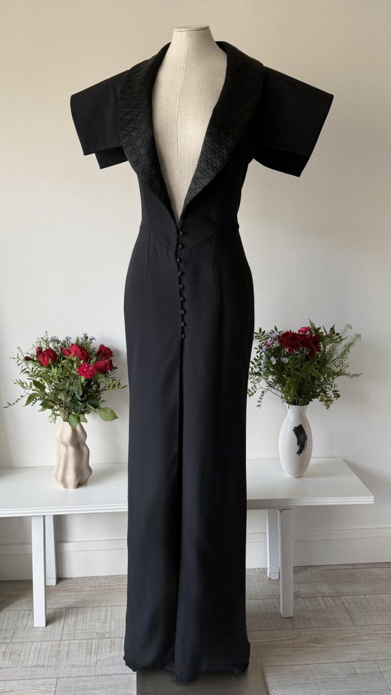 Christian Dior FW 1997 black architectural maxi gown
