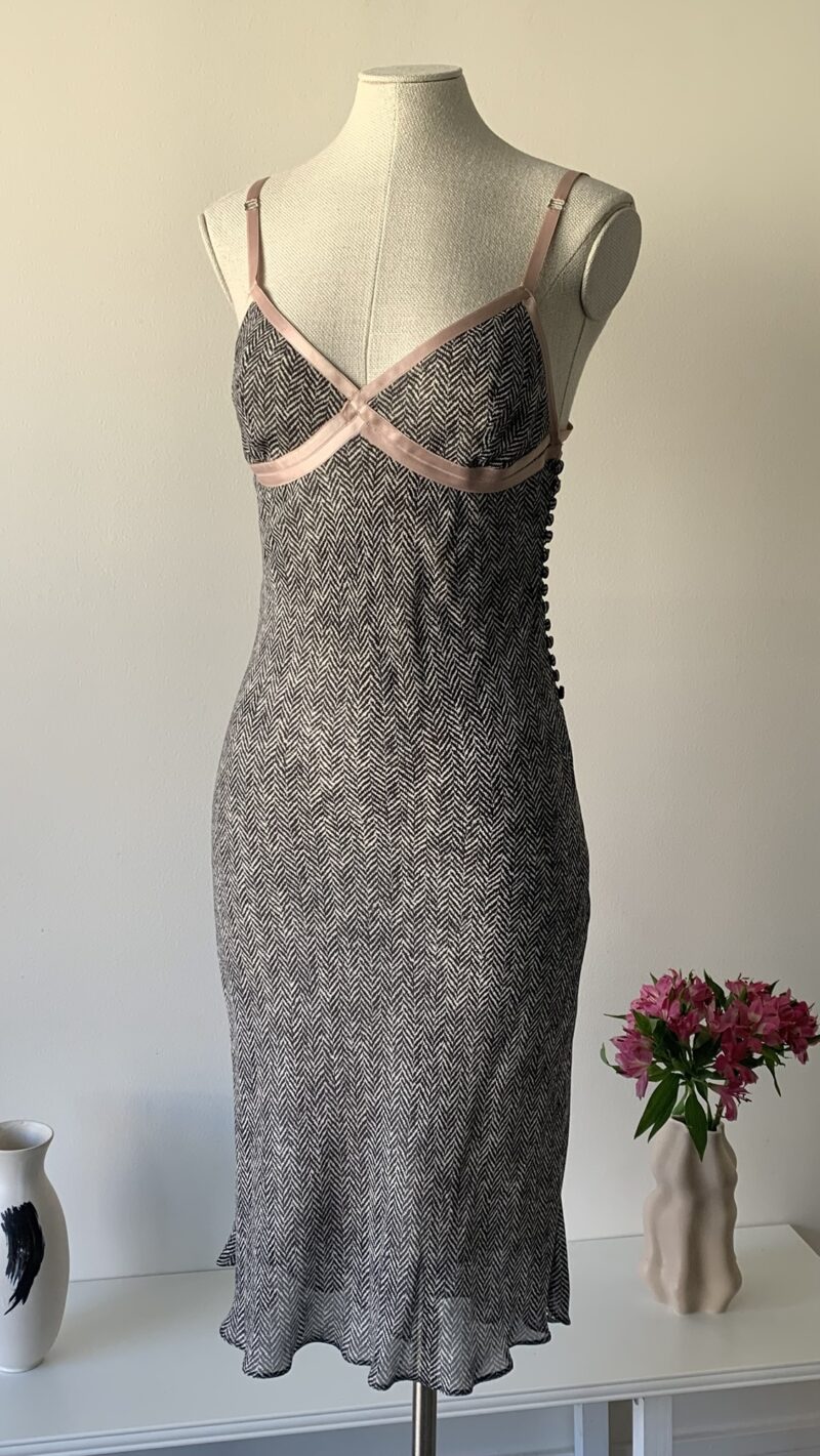 John Galliano FW 2003 gray silk dress