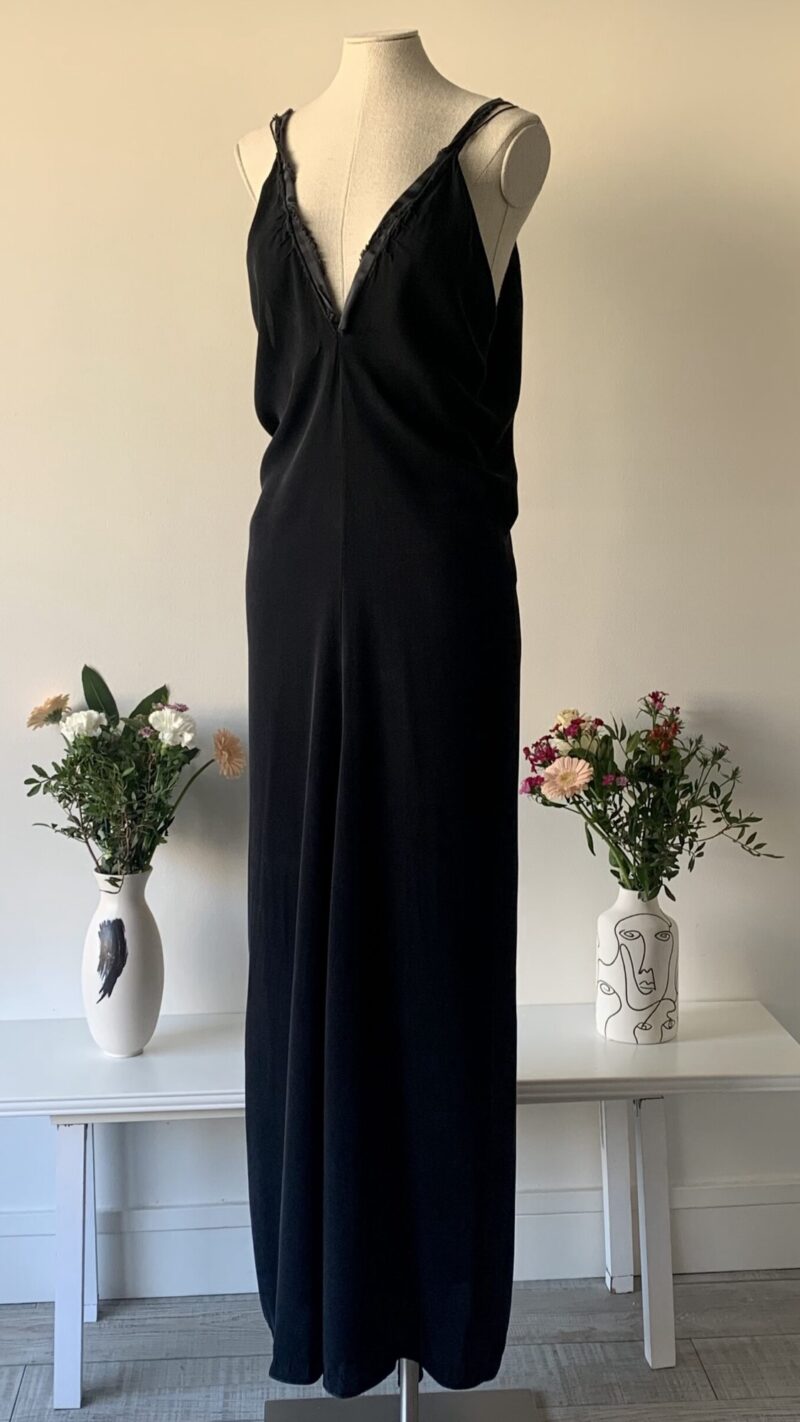 Yves Saint Laurent FW 2001 silk gown with ribbon