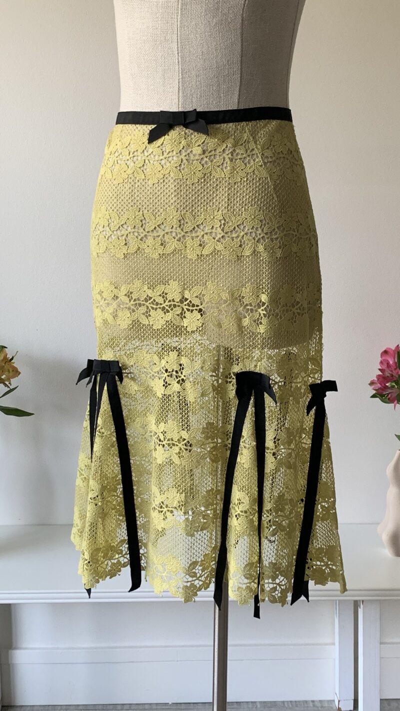 Louis Vuitton SS 2003 yellow lace skirt