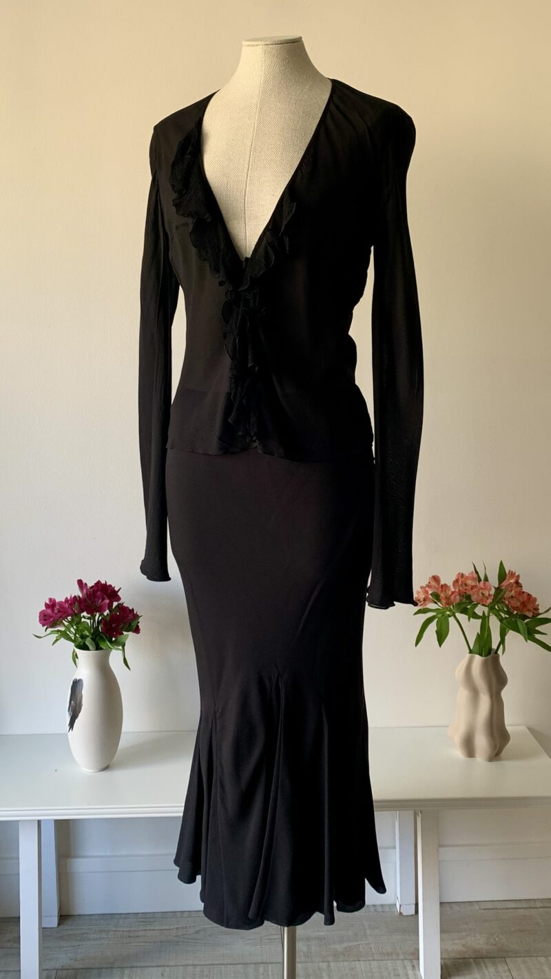 Christian Dior SS 2004 black silk ensemble - Pulled for fitting