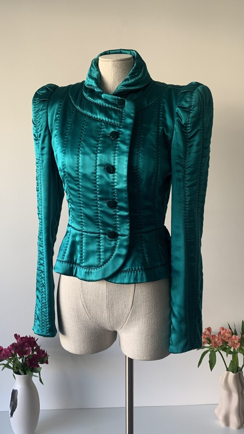Yves Saint Laurent by Tom Ford FW 2004 turquoise blue pagoda jacket