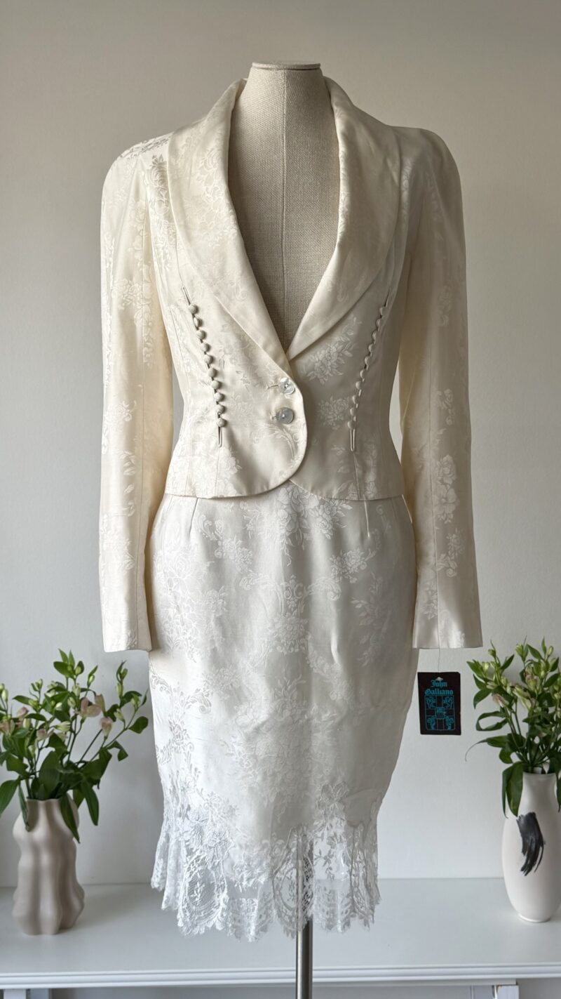 John Galliano SS 1999 bridal silk skirt suit