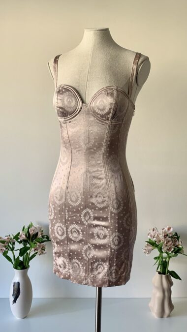 archives theory chantal thomass vintage archive bodycon pink mini dress runway spring summer 1996