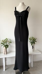 archives theory valentino fall winter 2005 black gown with bow silk maxi dress