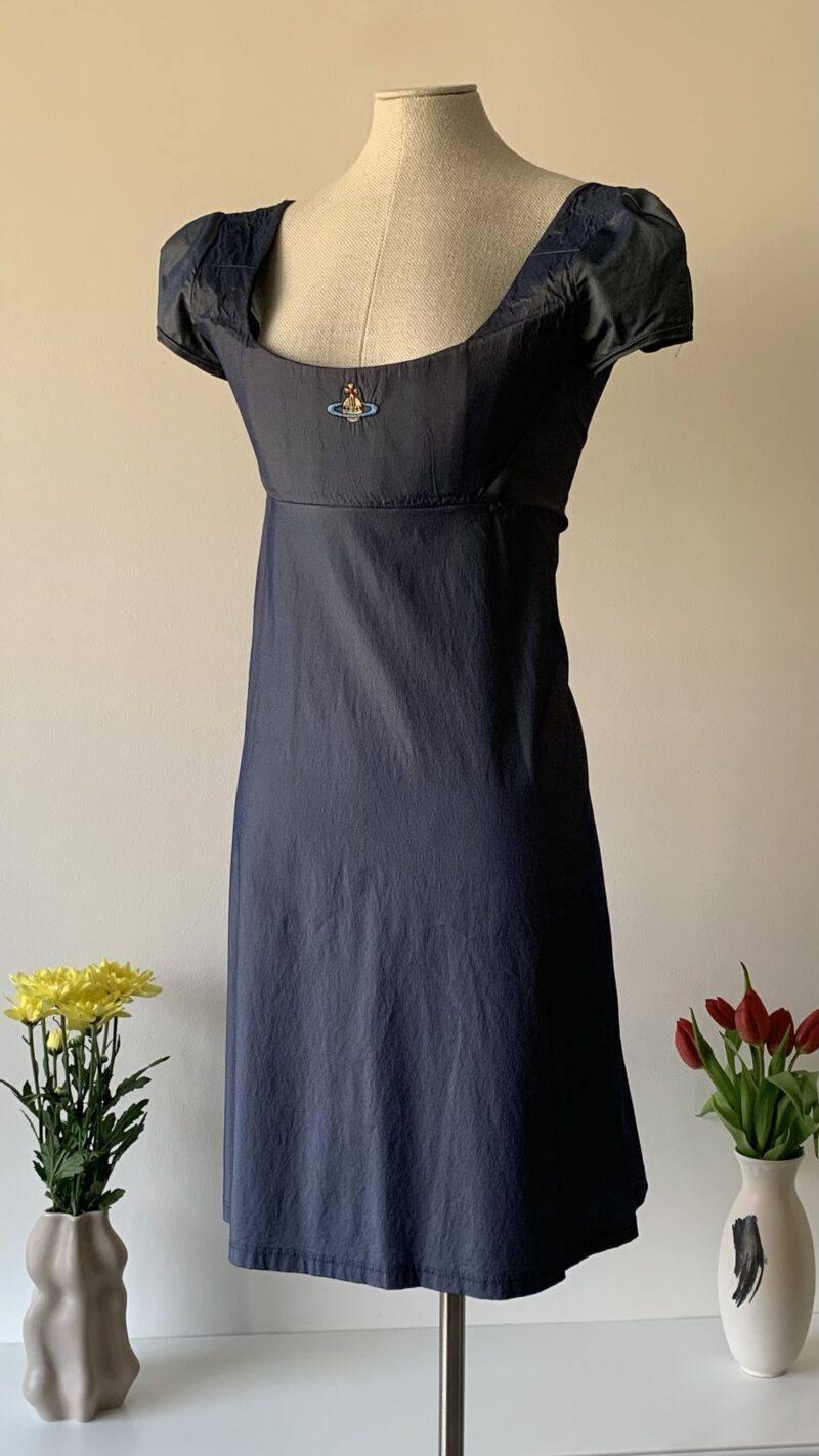 Vivienne Westwood SS 1998 metallic blue mini dress