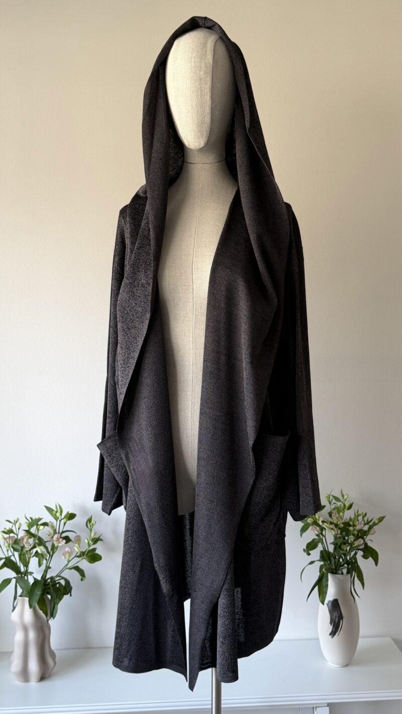 Alaia FW 1985 dark grey hooded cape