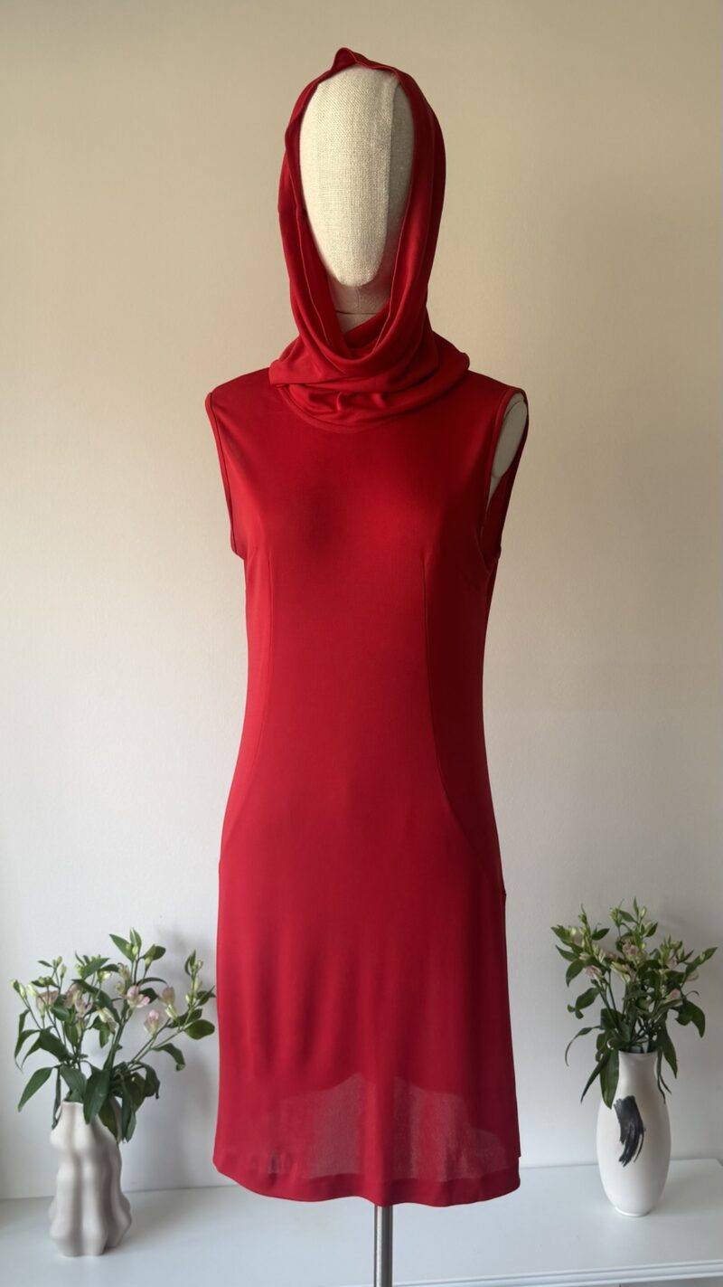 Dolce & Gabbana SS 1996 red hooded dress