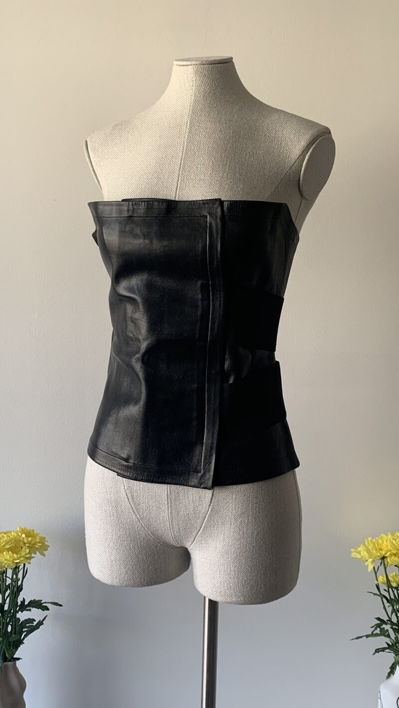 Yves Saint Laurent SS 2001 leather wrap corset