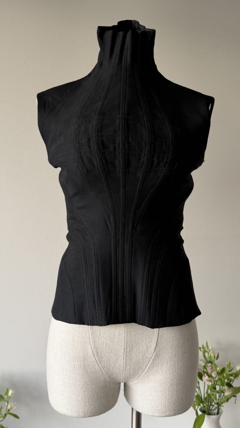 Alexander McQueen FW 2000 "Eshu" black boned corset