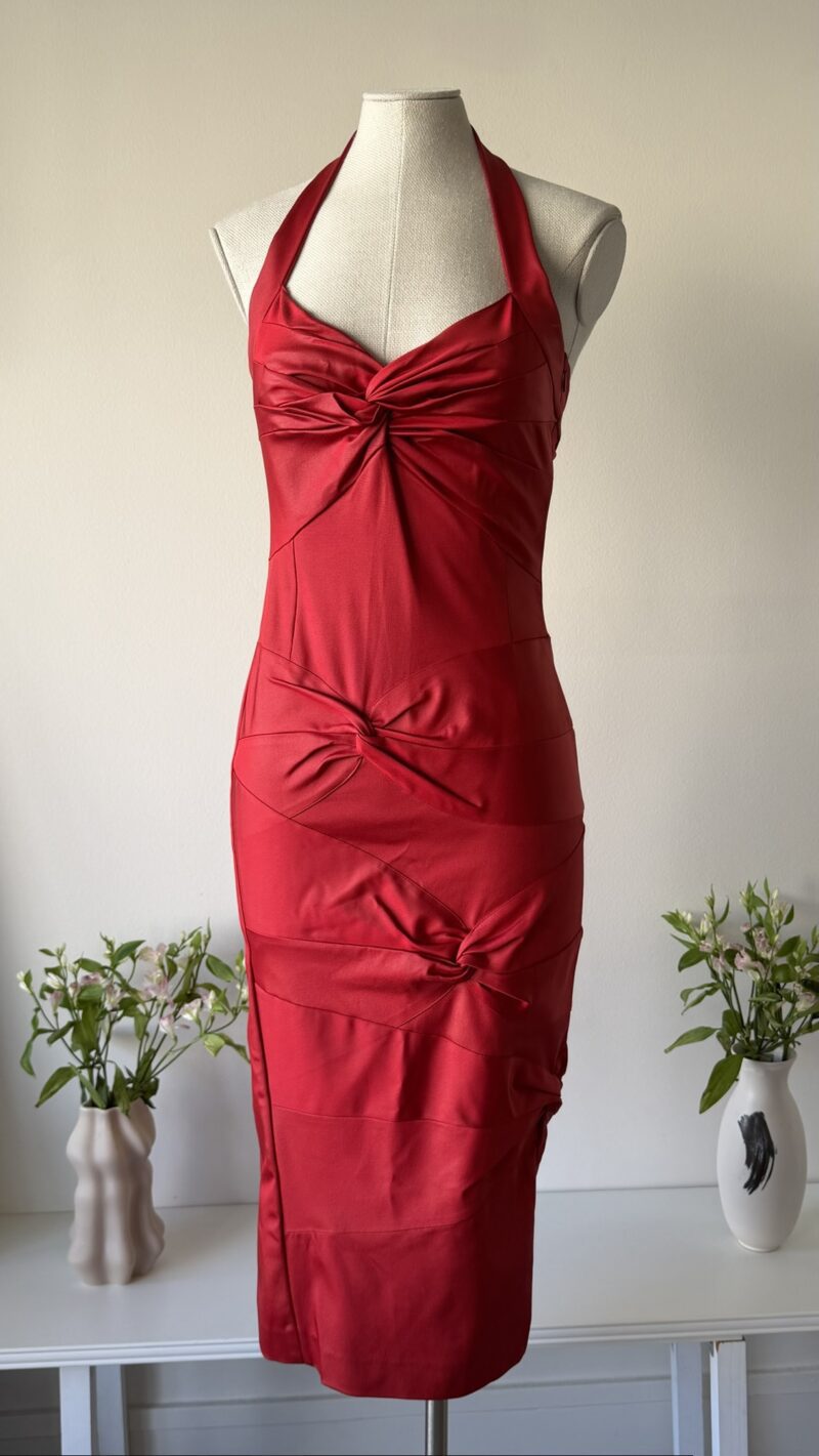 Christian Dior FW 2003 red knot campaign dress