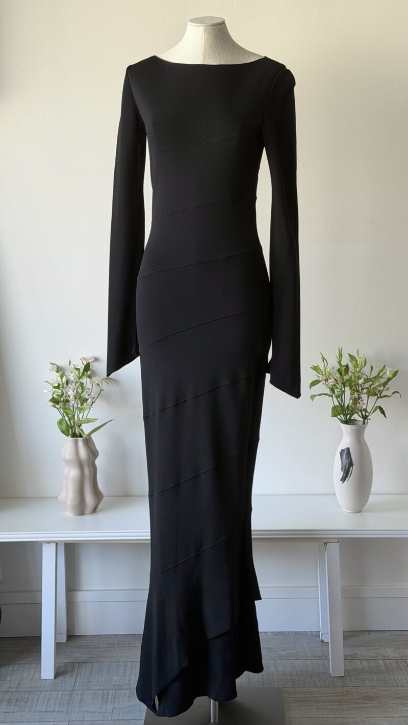 Alaia SS 2003 Couture black sculpted maxi gown