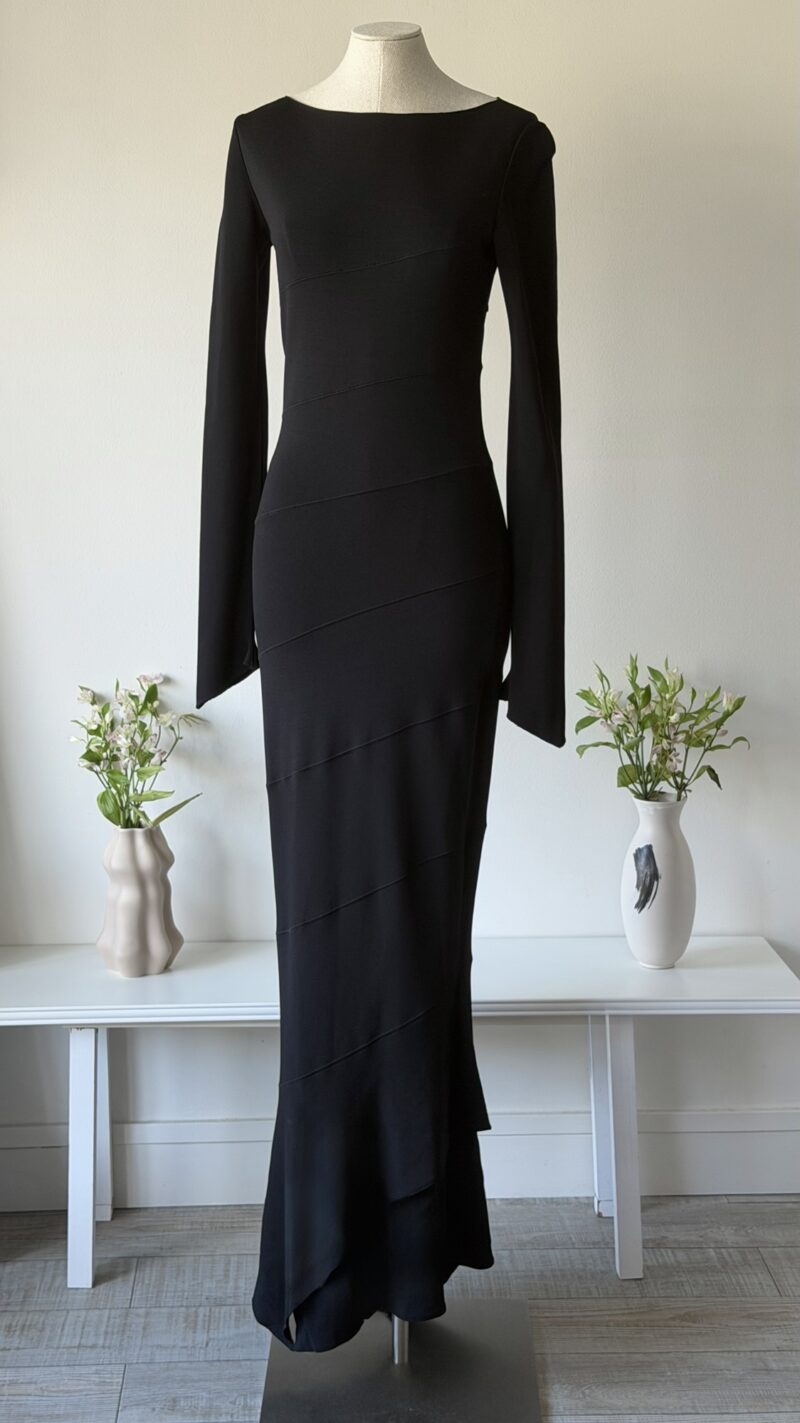 Alaia SS 2003 Couture black sculpted maxi gown
