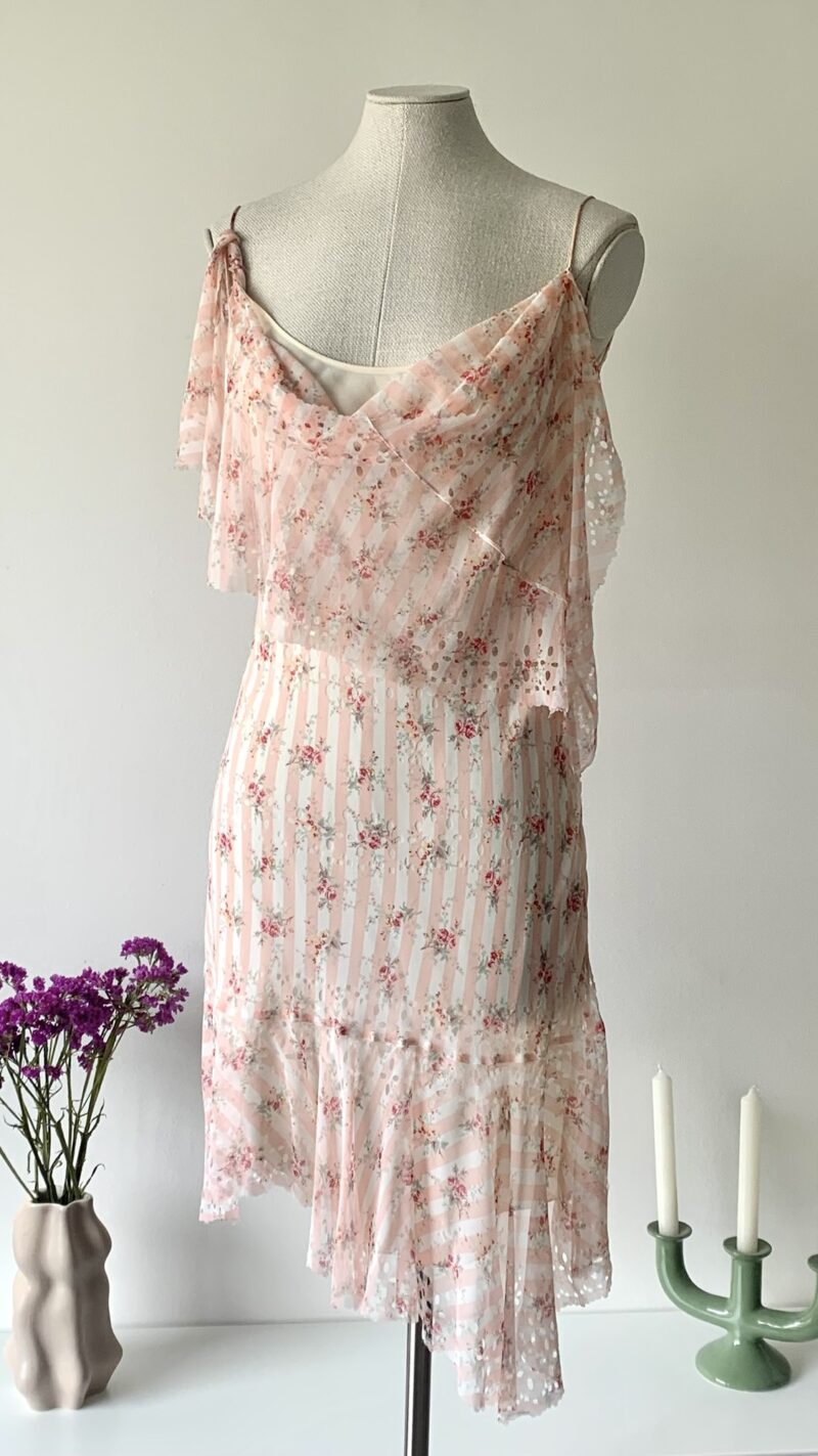 John Galliano SS 2004 pink laser cut floral dress