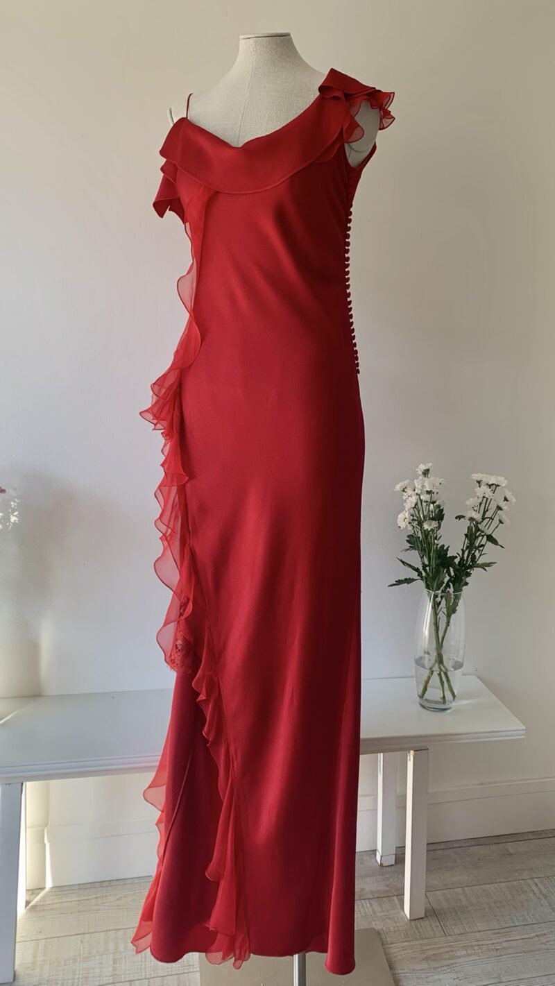 Christian Dior SS 2003 red maxi evening gown