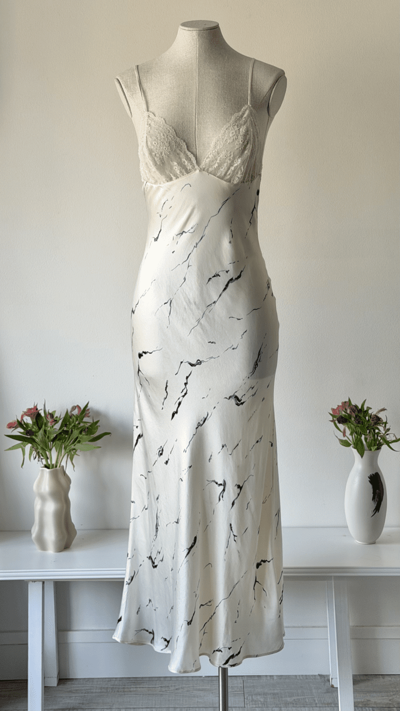 Gianni Versace SS 1991 white silk lace dress