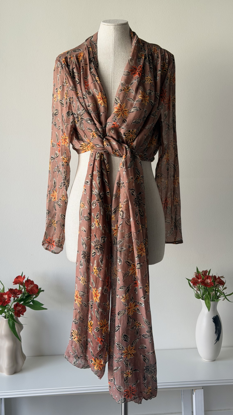 Chloé by Karl Lagerfeld circa 1993 floral print silk top