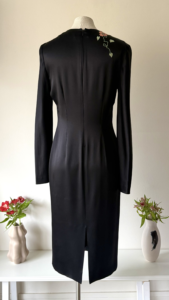 Back view of Chloé Stella McCartney black silk embroidered dress