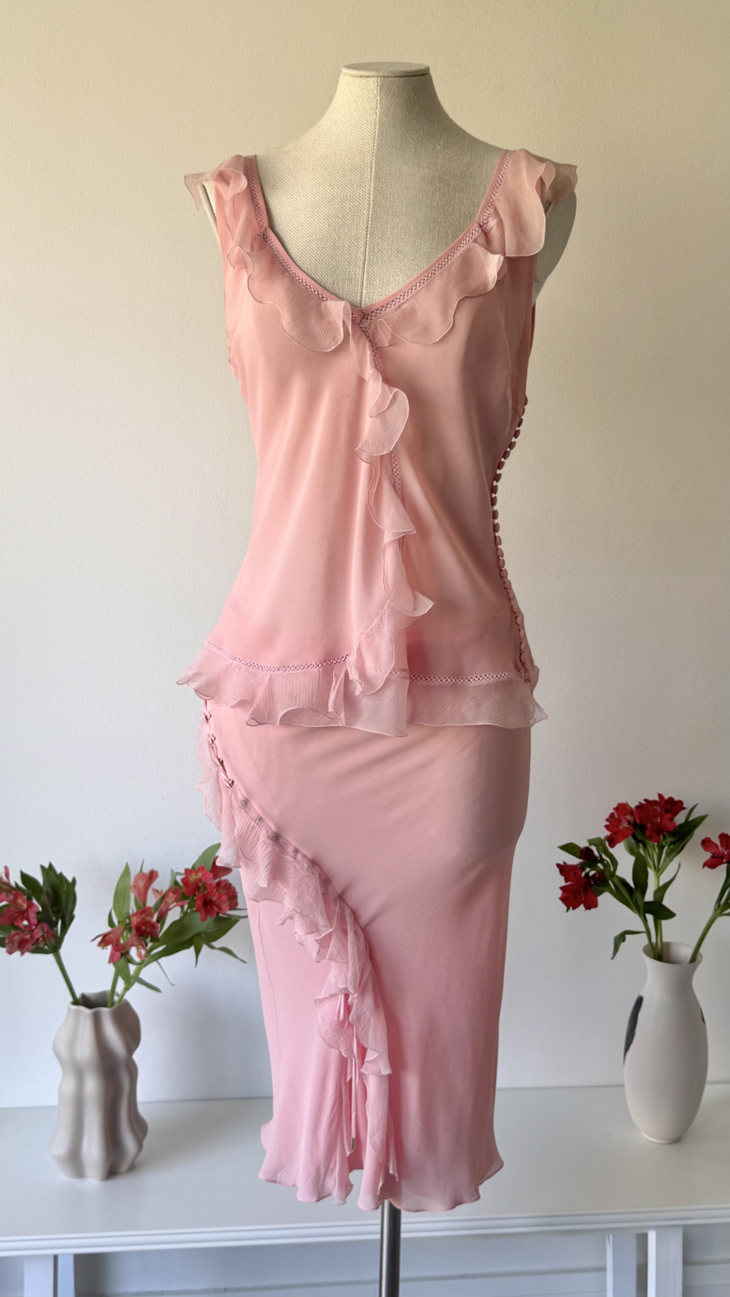 Christian Dior SS 2004 pink silk set - On hold