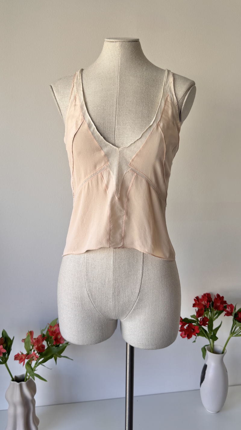 Balenciaga SS 2004 delicate pink silk top